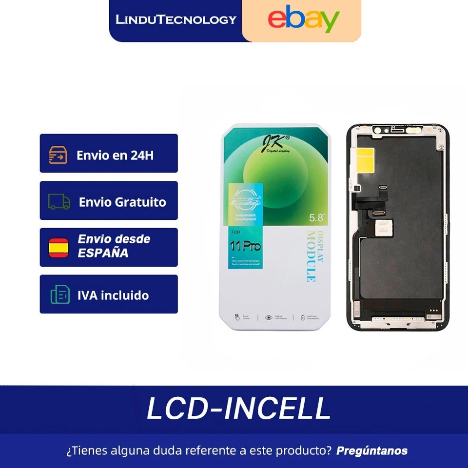 Pantalla Completa JK In-Cell para iPhone 11 Pro, Envio 24/48h. - Imagen 1 de 1