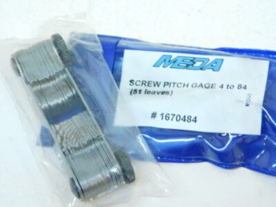 NEW MEDA SCREW PITCH GAGE AMERICAN Sizes 4 to 84 ~ 51 Leaves 1670484