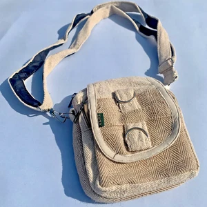 Hemp Shoulder Bag For Everyday Use. Perfect For Travel & Work. Handmade In Nepal - Picture 1 of 6