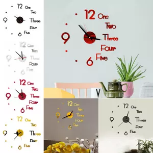 3D hágalo usted mismo Números de Pared Superficie Espejo Pegatina Arte Hogar Oficina Decoración - Imagen 1 de 15