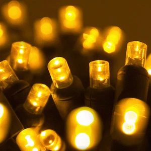100 count 5 mm LED Christmas Light String Yellow Color - Picture 1 of 3