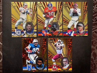 1996 Pacific Invincibles (5 Card Star lot) Barry Sanders, Jim Kelly etc. (NM+) - Image 1 of 4