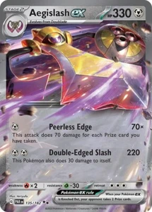 Pokémon TCG Aegislash ex 135/182 Sv04: Paradox Rift Double Rare Holo - Picture 1 of 1