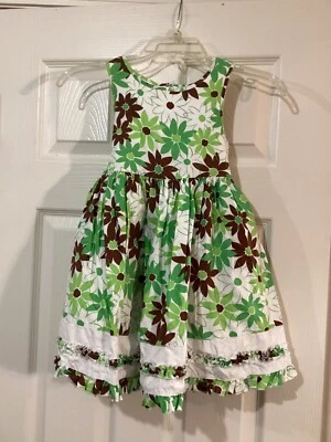 Vestido para niñas Polly & Friends talla 6 totalmente forrado con fondo de tul estampado floral Foto 1 de 4