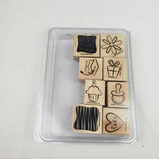 Stampin' Up! Two Step Little Layers Plus Wood Mounted Stamp Set Retired 2004