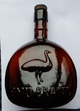 Vacía Marca Emu Castaño Forma Castaño Botella de Vino c1910 (J)