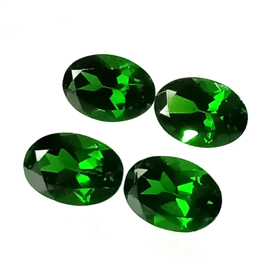 Crome Diopside Oval Facet,3.11 Cttw,4 Pcs.,Crome Diopside Lot, Crome Diopside - Image 1 of 4