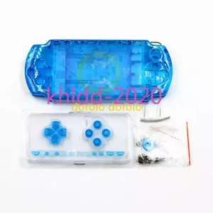 Für PSP 2000 Ersatz Vollgehäuse Shell Case Abdeckung mit Tasten klar blau - Bild 1 von 3