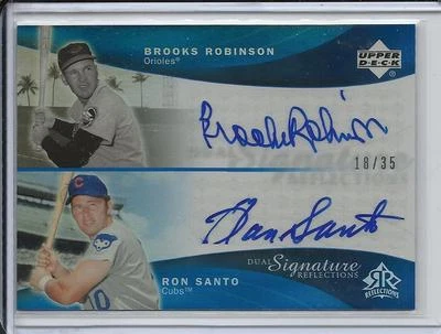 2005 UD REFLECTIONS RON SANTO BROOKS ROBINSON DUAL AUTO SIGNED #BRRS #D/35 - Image 1 of 2