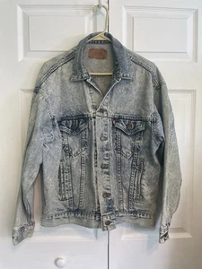 Giacca denim vintage Levis uomo M lavaggio acido blu camionista made in USA 70507 0219 - Foto 1 di 14