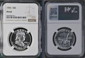 1955 50C Franklin Proof Half Dollar NGC PF67 Item *fresh slab* - Picture 1 of 1