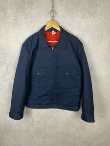 Chaqueta de Trabajo Vintage Hecha en EE. UU. Talon Cremallera Forro Acolchado Azul Marino - Imagen 1 de 16