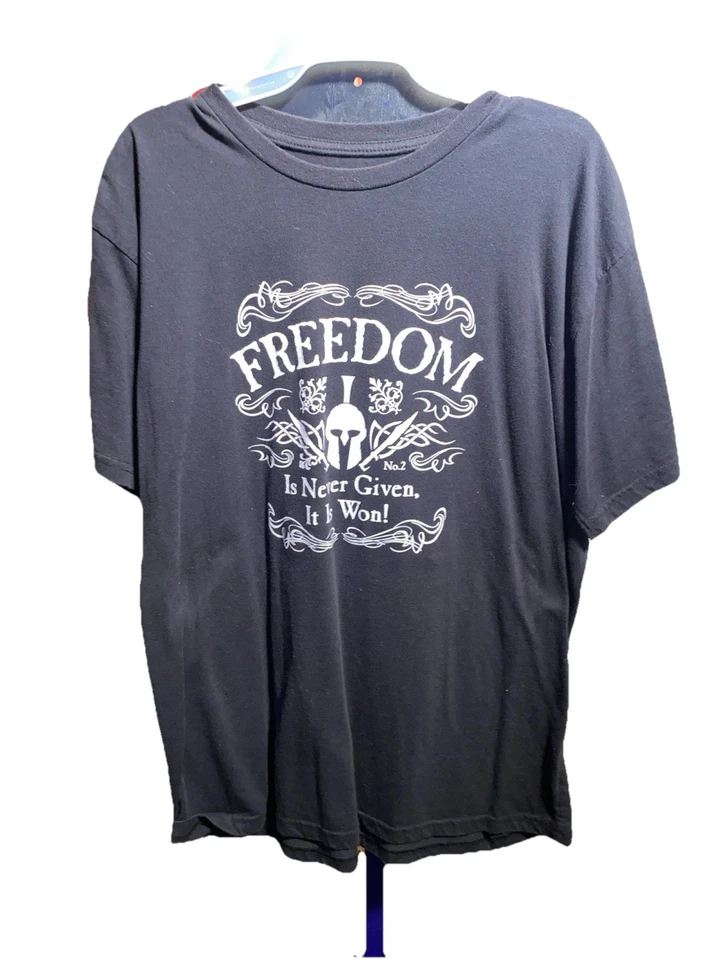 Черная футболка FREEDOM Is Never Given It is Won Athletic Muscle размер XL - Изображение 1 из 2
