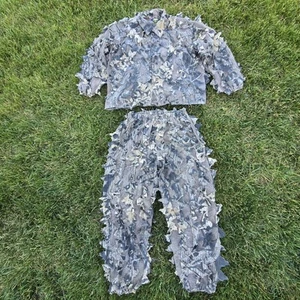 Cabelas Ghillie Camo Leaf Hunting Suit Set Pants Mens Large XL Vintage USA Made - Picture 1 of 9