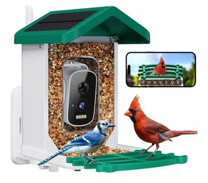 Intelligentes Vogelfutterhaus mit Kamera & Solarpanel Auto AI Vögel identifizieren APP WLAN 2.4 - Bild 1 von 10