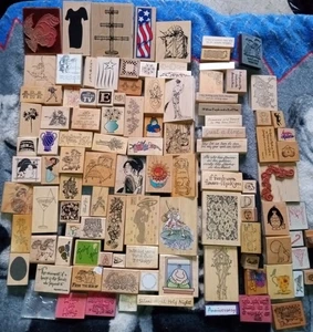 Holz & Gummistempel Sammlung 90+ Vintage Kunstimpressionen  - Bild 1 von 7