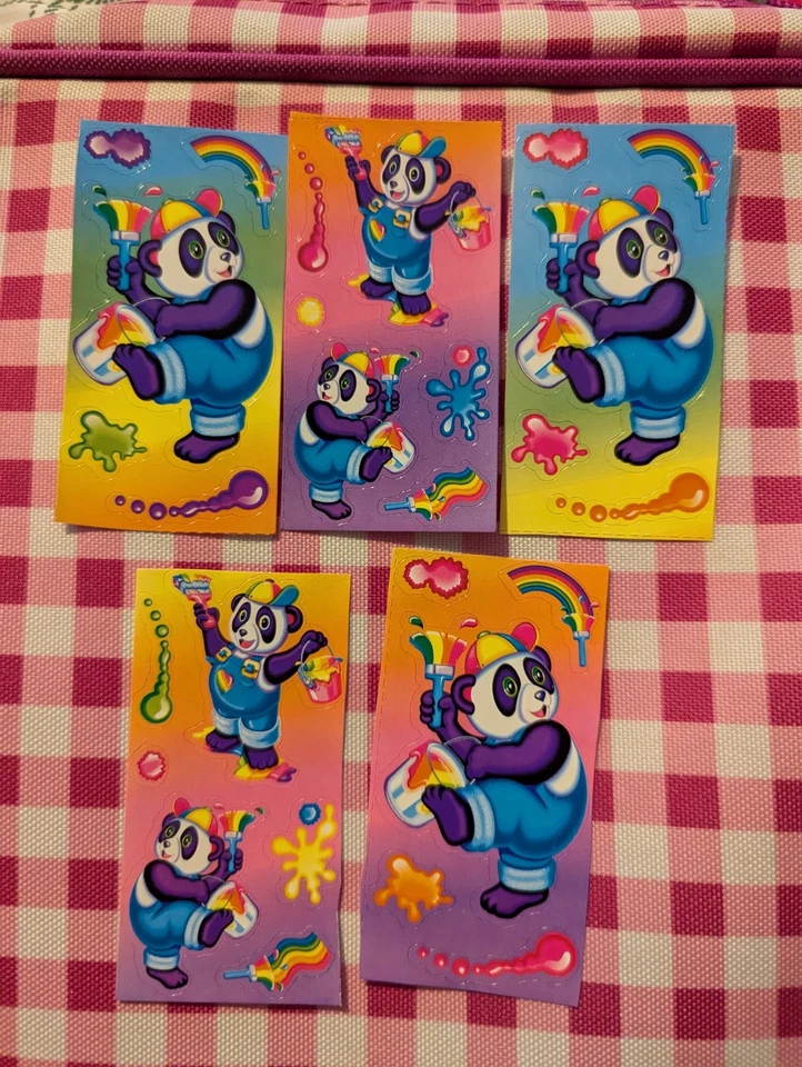 Vintage Lisa Frank Painter Panda Stickers - Imagem 1 de 1