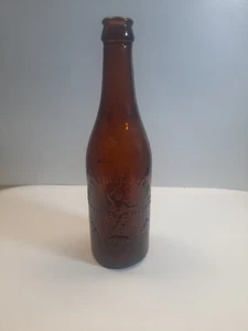 INDIANAPOLIS BREWING CO. Amber Embossed Antique Bottle - Picture 1 of 6