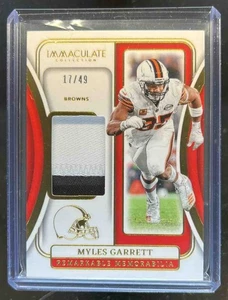 2024 Panini Immaculate Myles Garrett Remarkable Memorabilia Patch #/49 Browns - Picture 1 of 2