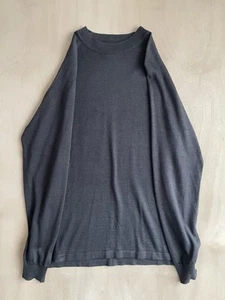 Anthology Herren eng Strick Seide Langarm Shirt Größe Medium schwarz Mockneck - Bild 1 von 6