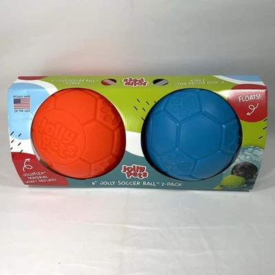 Jolly Pets Soccer Ball 8" Diameter, 2-pack, Large Floating Bouncing Dog Toy New - Image 1 of 4