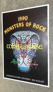 Cartel Monster of Rock Donnington Park 1990 Whitesnake Aerosmith Veneno 24x33,5 - Imagen 1 de 7