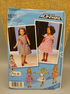 Simplicity Project Runway Sewing Pattern 1670 Toddler Dress 6m-3T Uncut - Picture 1 of 8