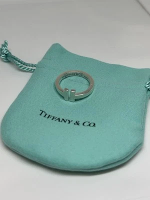 Tiffany & Co. Sterling Silver T Square Ring Band Ring Size 9 - Image 1 of 4