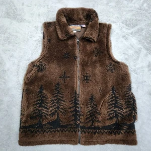 Chaleco polar marrón vintage Cobblestone Canyon para mujer talla M hecho en EE. UU. cremallera - Imagen 1 de 7