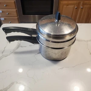 Lustre Craft 3 Quart Saucepan w/ Steamer & Lid 3 Ply Special Alloy Stainless - Picture 1 of 10