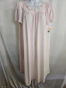 Camicia da notte donna Miss Elaine Classics rosa ricamata floreale manica corta S - Foto 1 di 6