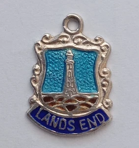 VINTAGE SILVER BRACELET CHARM LANDS END TRAVEL SHIELD PLACE NAME CHARM. CH1-3 - Picture 1 of 3