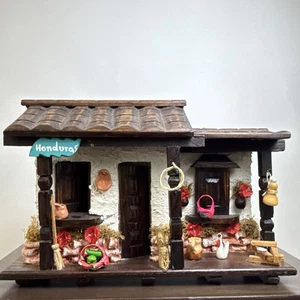 Modelo de casa miniatura hecho a mano Honduras rústico arte popular decoración - Imagen 1 de 15