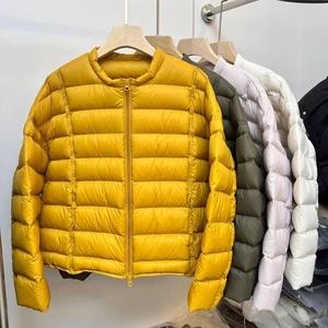 2025 Winter Round Neck Down Jacket Womens Short Thickened Zip Warm Velvet Coats - Picture 1 of 15