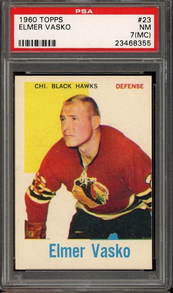 1960 Topps Hockey #23 Elmer Vasko PSA 7 (MC) - Image 1 of 2