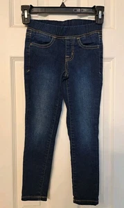 Jeggings Cat & Jack para niñas tiro medio súper elásticos lavado oscuro talla 5 NUEVO - Imagen 1 de 4
