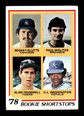 1978 年 Topps #707 Klutts/Molitor/Trammell/华盛顿新秀 Shortstops 状况极佳 X3598950 — 第 1/3 张图片