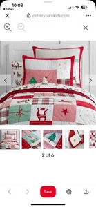 Pottery Barn Kids Heritage Santa Quilt Queen Blanket comforter blanket - Picture 1 of 5
