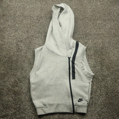Nike Tech Fleece Sleeveless Hoodie Gray Full Zip Lightweight Vest Mens - Image 1 of 4