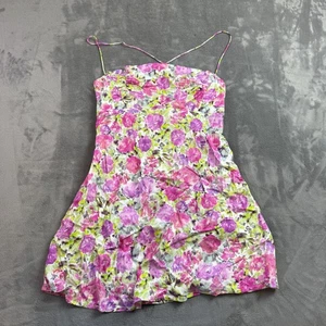 Vestido para mujer For Love & Lemons XS rosa púrpura floral sin cordones mini vestido sin cordones - Imagen 1 de 11