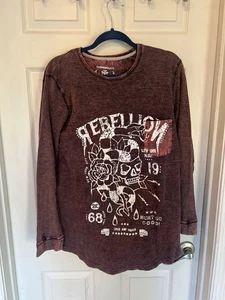 Top térmico de manga larga Tranquility Mayhem rosa Burnout para hombre talla mediana - Imagen 1 de 8