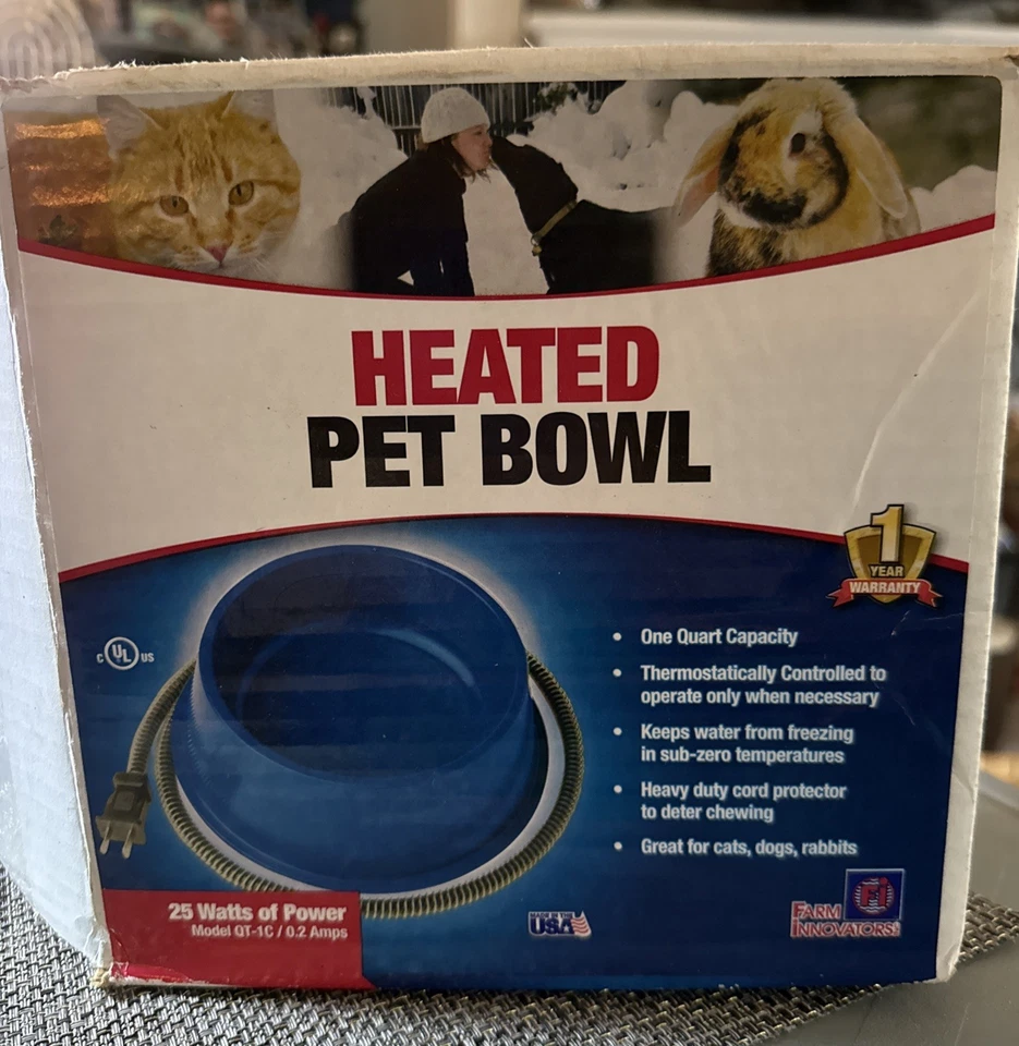 Farm Innovators Qt-1c 25w Heated Pet Bowl 1 Quart