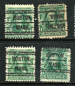 Sc #300 BOSTON MASS 1 INVERT Precancels Franklin 1 Cent 1894-01 Bureau US 16B53 - Picture 1 of 3