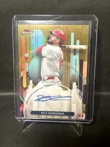 2025 Topps Finest Kyle Schwarber Auto Gold Refractor 37/50 #FA-KS Phillies - Picture 1 of 2