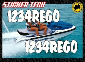 JETSKI REGO REGISTRATION VINYL DECAL STICKER KIT 100mm HIGH SUITS YAMAHA SEADOO - Bild 1 von 2