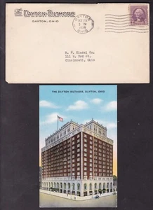 ADVERTISING - THE DAYTON-BILTMORE & POSTCARD, 1934, DAYTON, OHIO - Picture 1 of 2