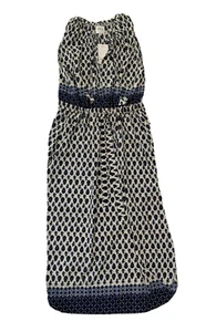 Misa Los Angeles Sleeveless Ruffle Drawstring Midi Dress - Large - Blue Paisley - Picture 1 of 5