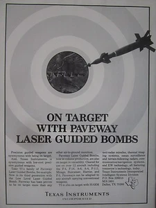 6/1982 PUB TEXAS INSTRUMENTS PAVEWAY LASERGEFÜHRTE BOMBE BRÜCKE ZIEL ORIGINAL ANZEIGE - Bild 1 von 1
