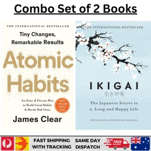 Set of 2 books (Atomic Habits + Ikigai) Build Better Habits & Improve Lifestyle - Picture 1 of 3