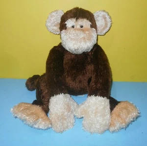 Peluche con fondo de frijol Applause Brown & Cream DK Shaggy Monkey Zoo 16" #20501 - Imagen 1 de 2
